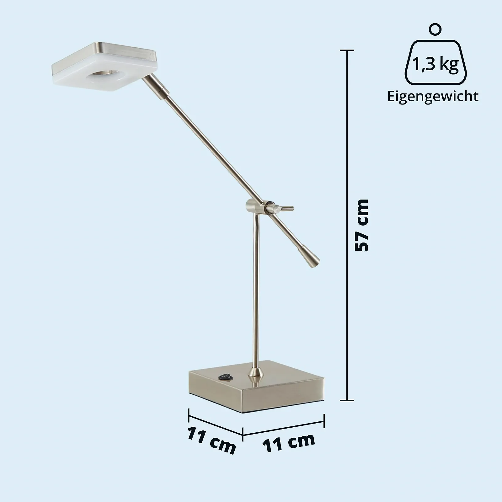 Настільна лампа KHG Срібляста Метал 380 лм 11.0 см x 57.0 см на 1 лампу, фото №3