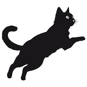 Наклейка на стіну GRAZDesign Cat Jumping 57 x 50 см Чорна synthetic.ua - Фото 1