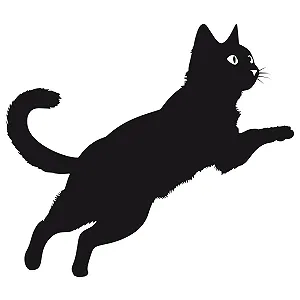 Наклейка на стіну GRAZDesign Cat Jumping 57 x 50 см Чорна synthetic.ua - Фото 1