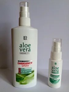 Набір спреїв LR Aloe Vera Emergency 1 x 150 мл + 1 запасний спрей (незаповнений) для подорожей - Фото 1