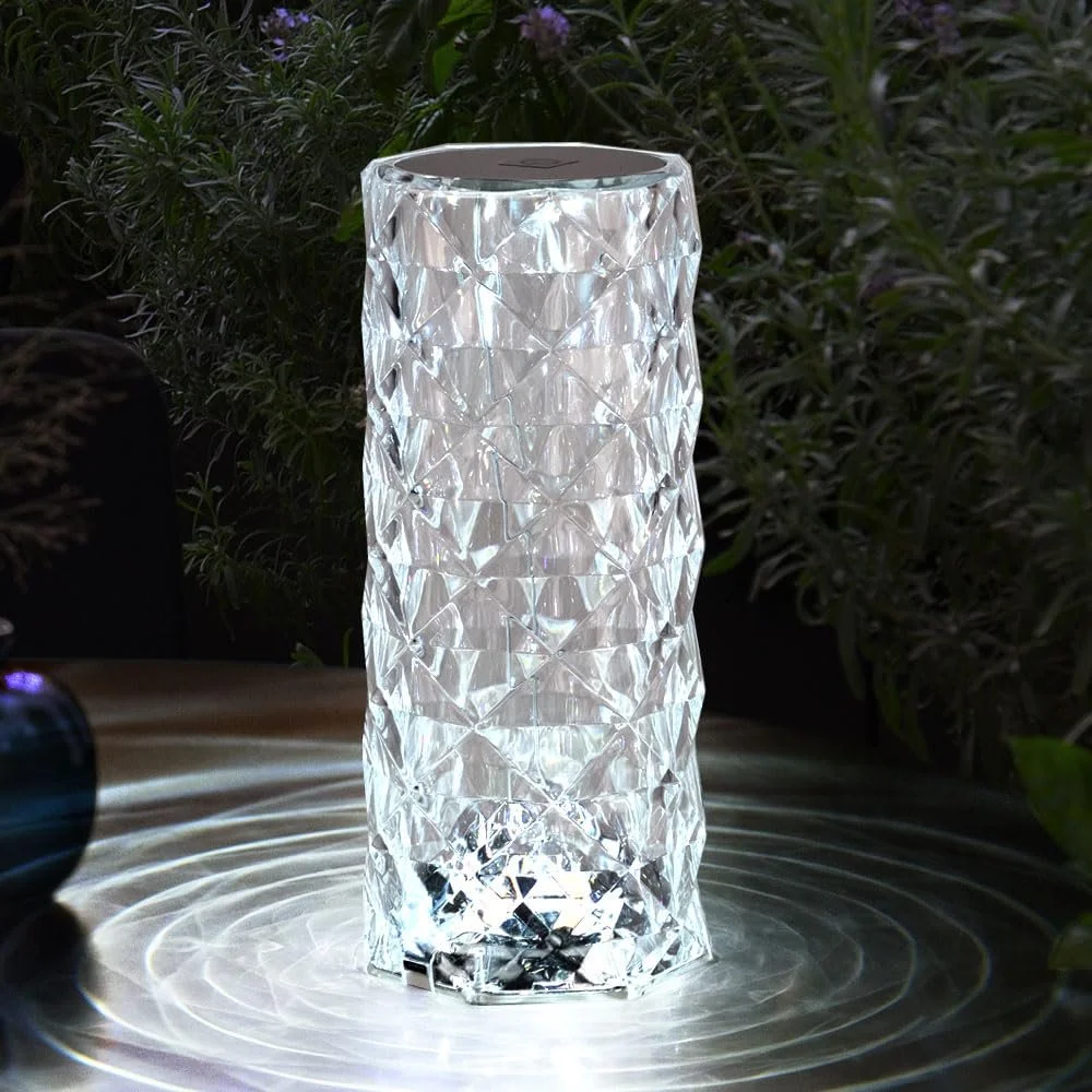 Настольная лампа GLOBO LIGHTING LED Dimmable Crystals USB 21 см Silver-Clear, фото №7