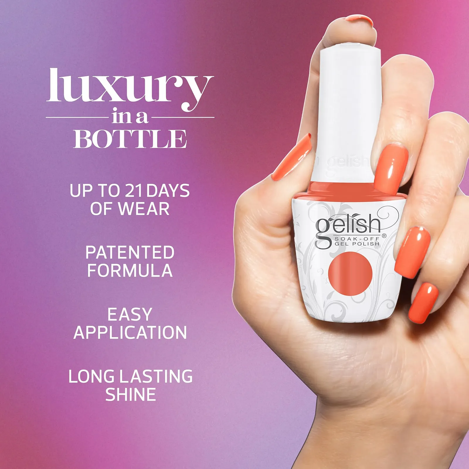 Гель-лак Gelish Spring Now & Zen Collection I'm All Cheers Оранжевый 15 мл, фото №3 Гель-лак Gelish Spring Now & Zen Collection I'm All Cheers Оранжевый 15 мл, фото №3