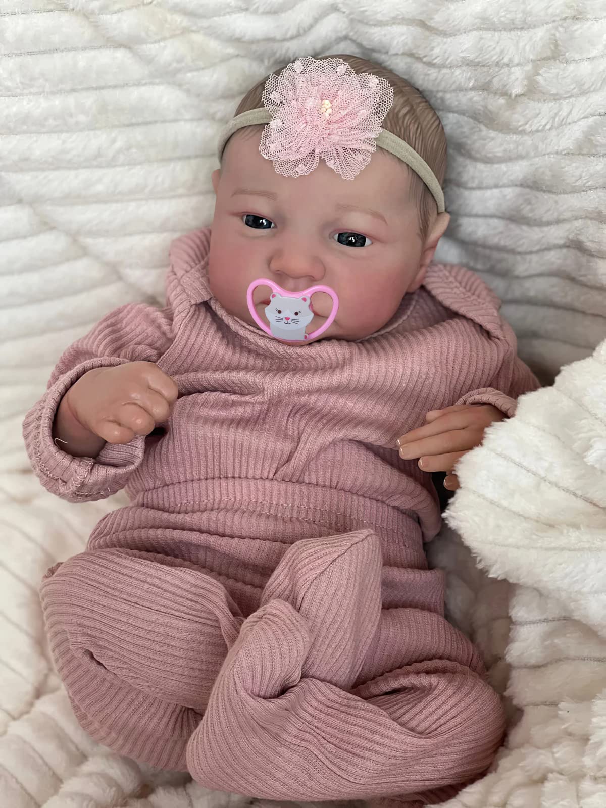 Кукла MineeQu 19 дюймовая Lifelike Reborn Baby Силиконовый винил Полное тело Анатомически верно Реалистичная новорожденная девочка, фото №1