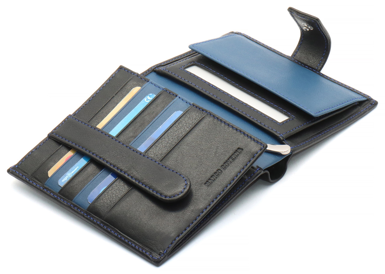 Черный мужской кошелек с фиксацией из натуральной кожи Marco Coverna MC-1005 A 1221, фото №5