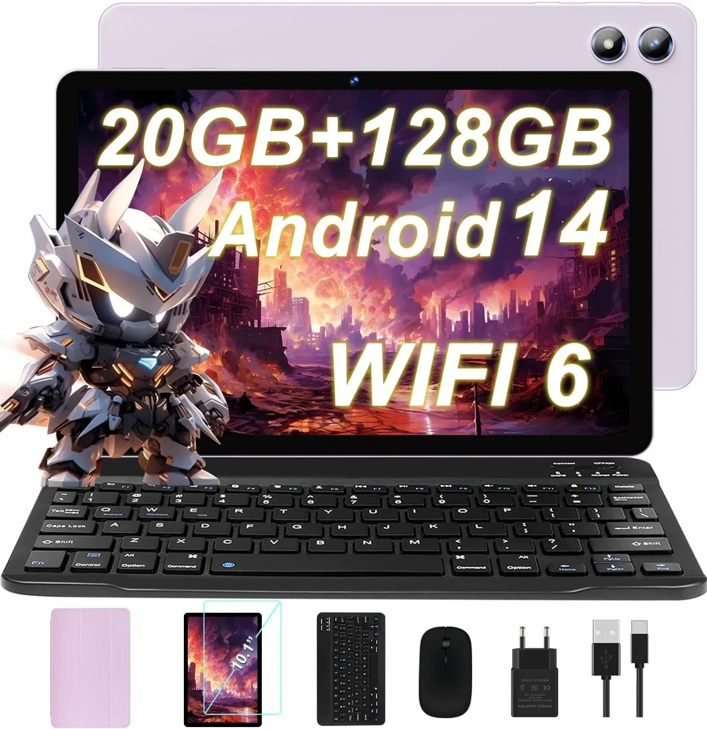 Планшет 10.1"JUEDUR R700 (6+14)/128ГБ 5G 8 ядер Android 14 6000 mAh Рожевий, фото №1