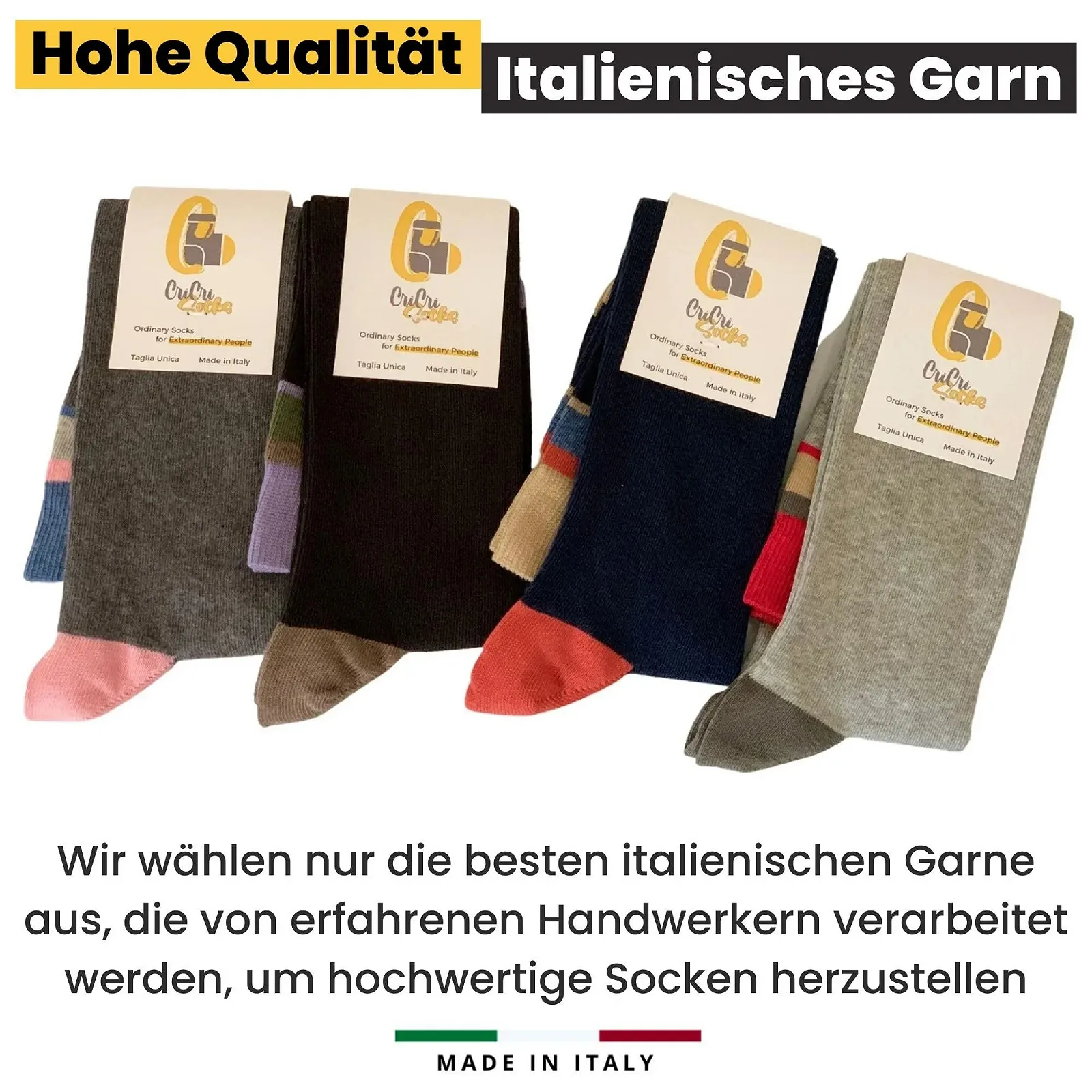 Женские гольфы Без бренда One Size Хлопок (4 пары) - Сделано в Италии, фото №7