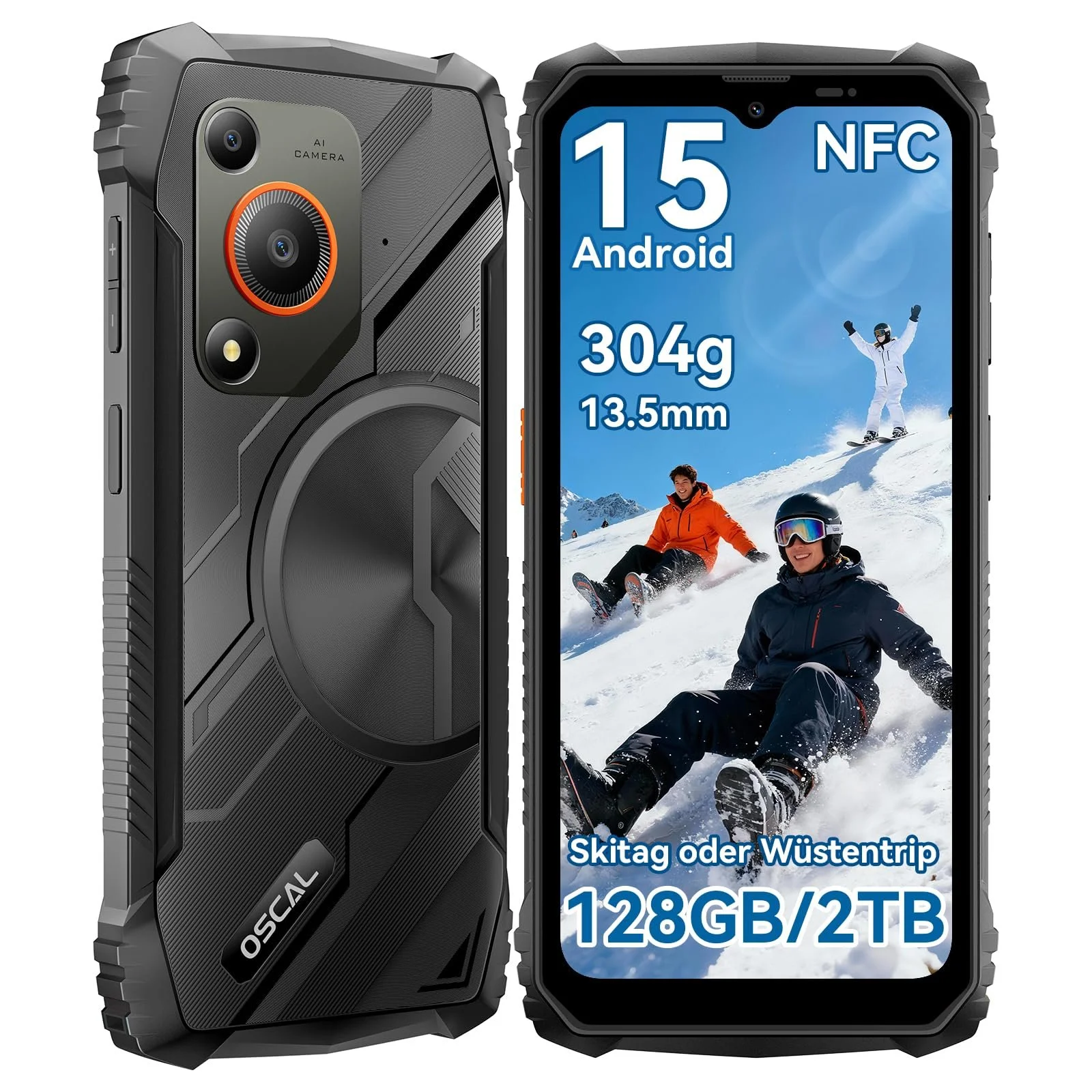 Смартфон OSCAL Marine 1 6.56 дюймов HD+ 90Hz 12GB+128GB/2TB TF 16Мп+8Мп Dual SIM Face ID GPS NFC IP68 IP69K, фото №1
