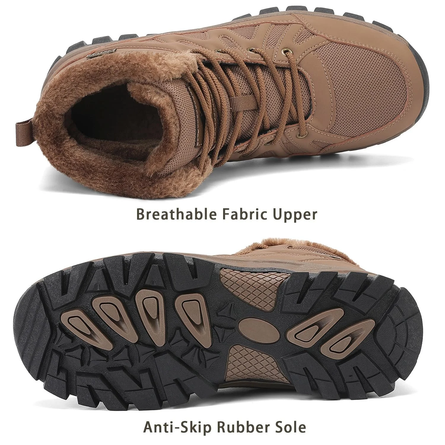 Чоловічі черевики для хайкінгу FLARUT, теплі зимові черевики для вулиці, для снігу, трекінгу, фото №3