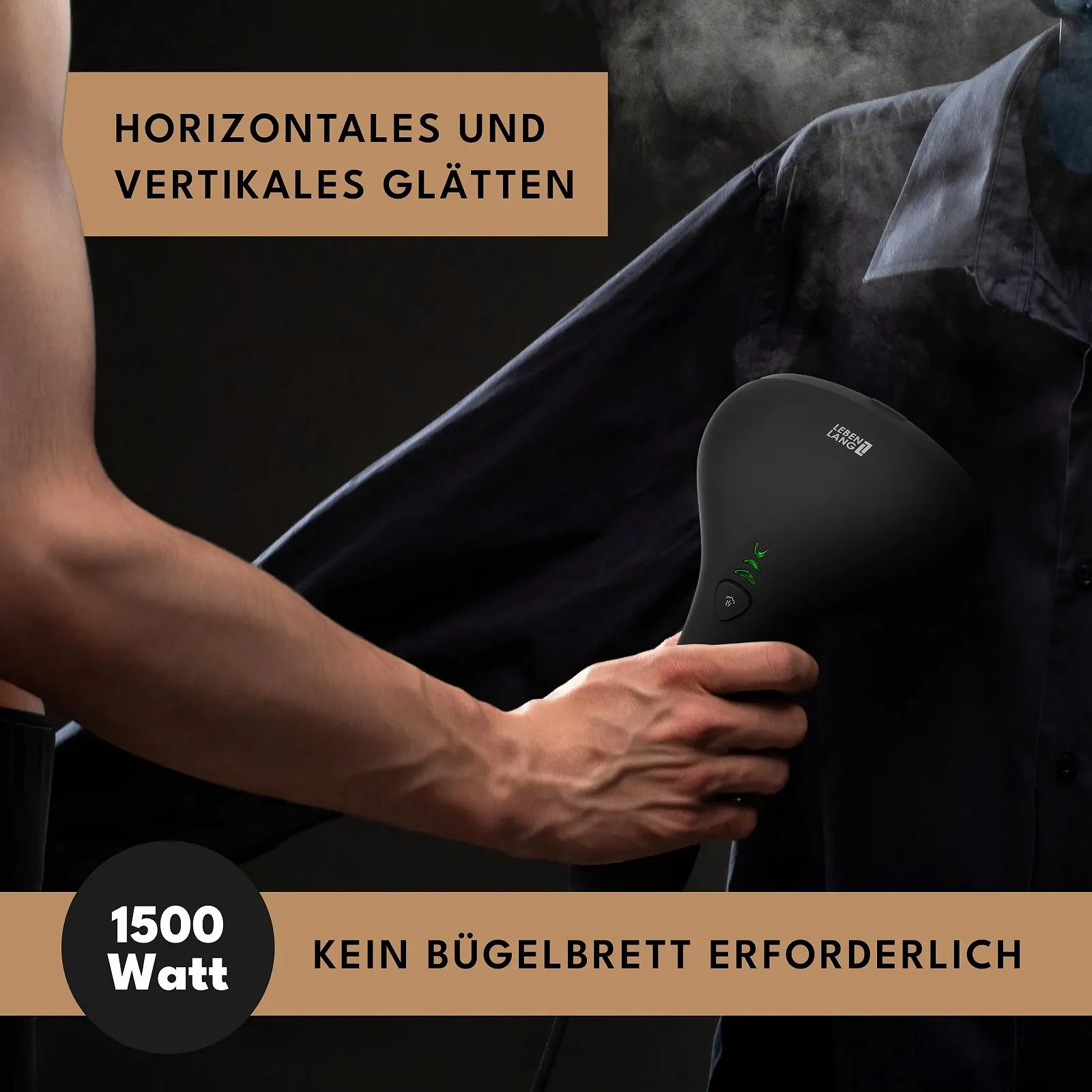 Вертикальный отпариватель LEBENLANG Premium 1500W 100мл 3 режима, фото №3