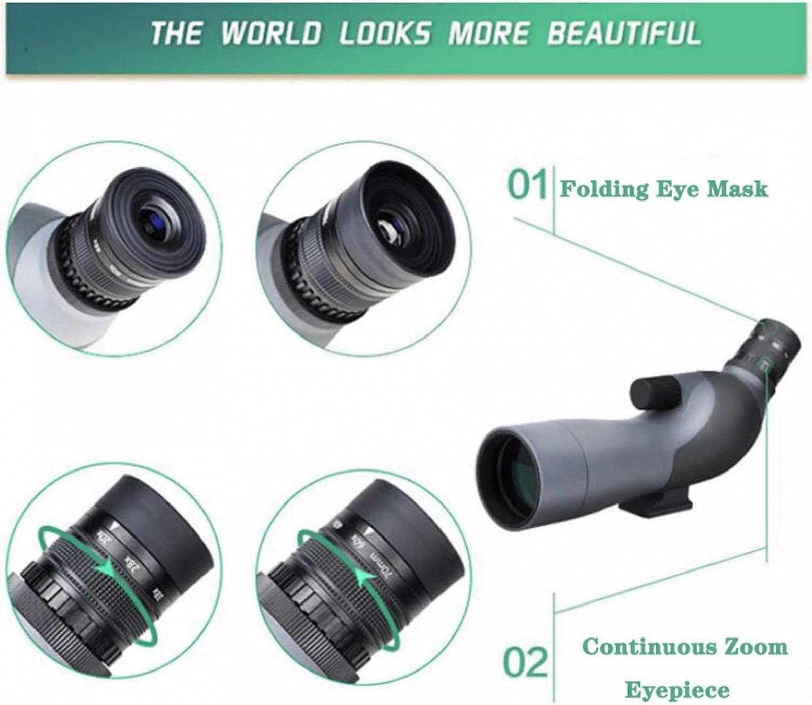 Монокуляр NOALED Super Telephoto Zoom 15-60x Bak4 Waterproof, фото №4