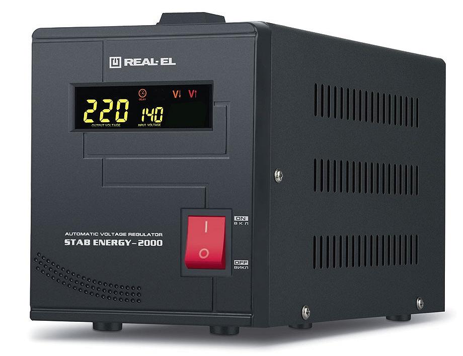 Стабілізатор REAL-EL Stab Energy-2000 Black, фото №1