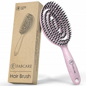 Щітка для волосся FABCARE кругла з щетиною кабана, для розплутування - Фото 1