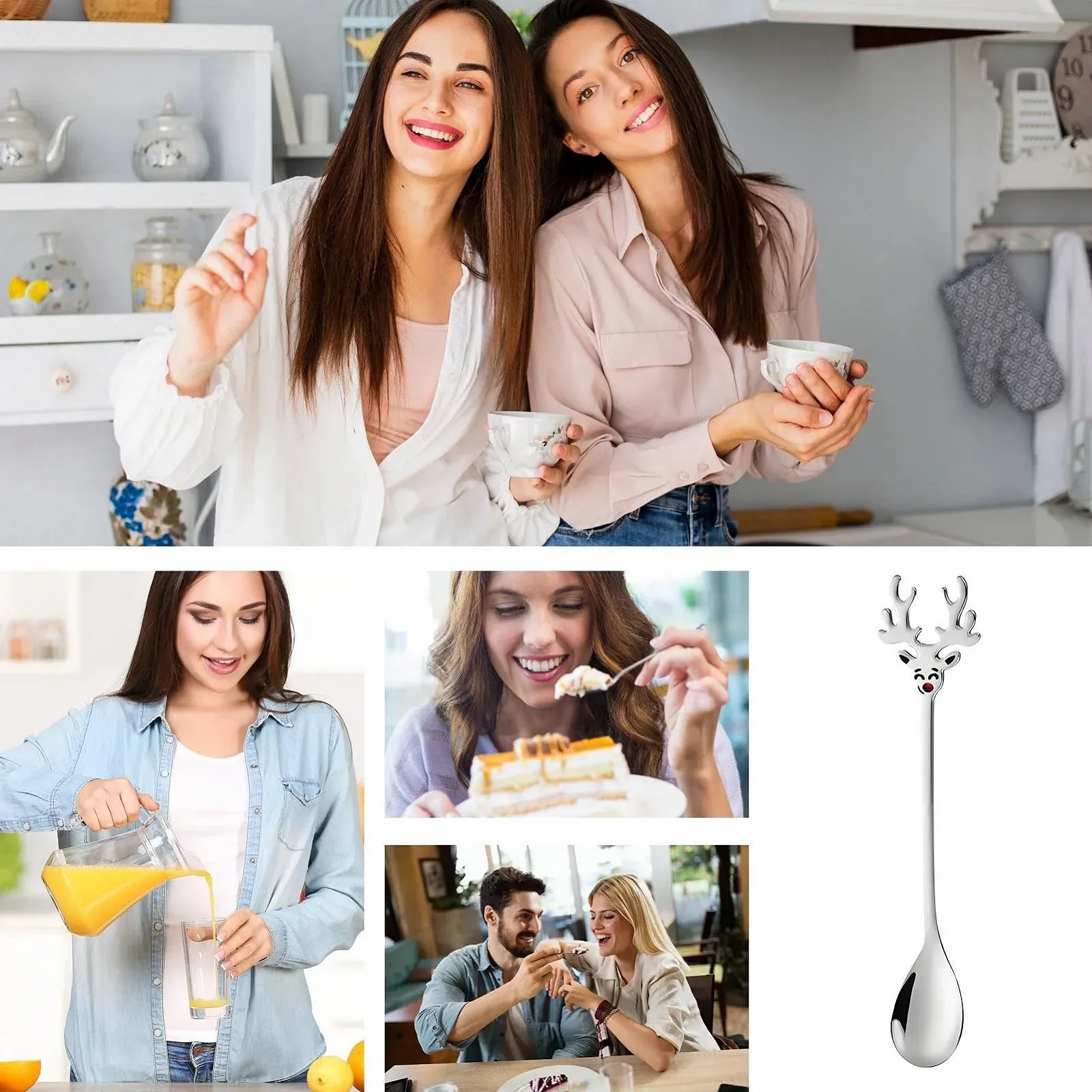 Ложка кавова маленька, Різдвяна з нержавіючої сталі, фото №4