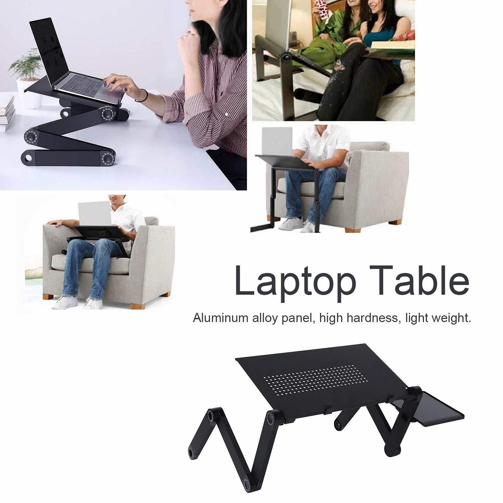 Підставка для ноутбука алюмінієва сплав складна регульована з підкладкою для миші, фото №7