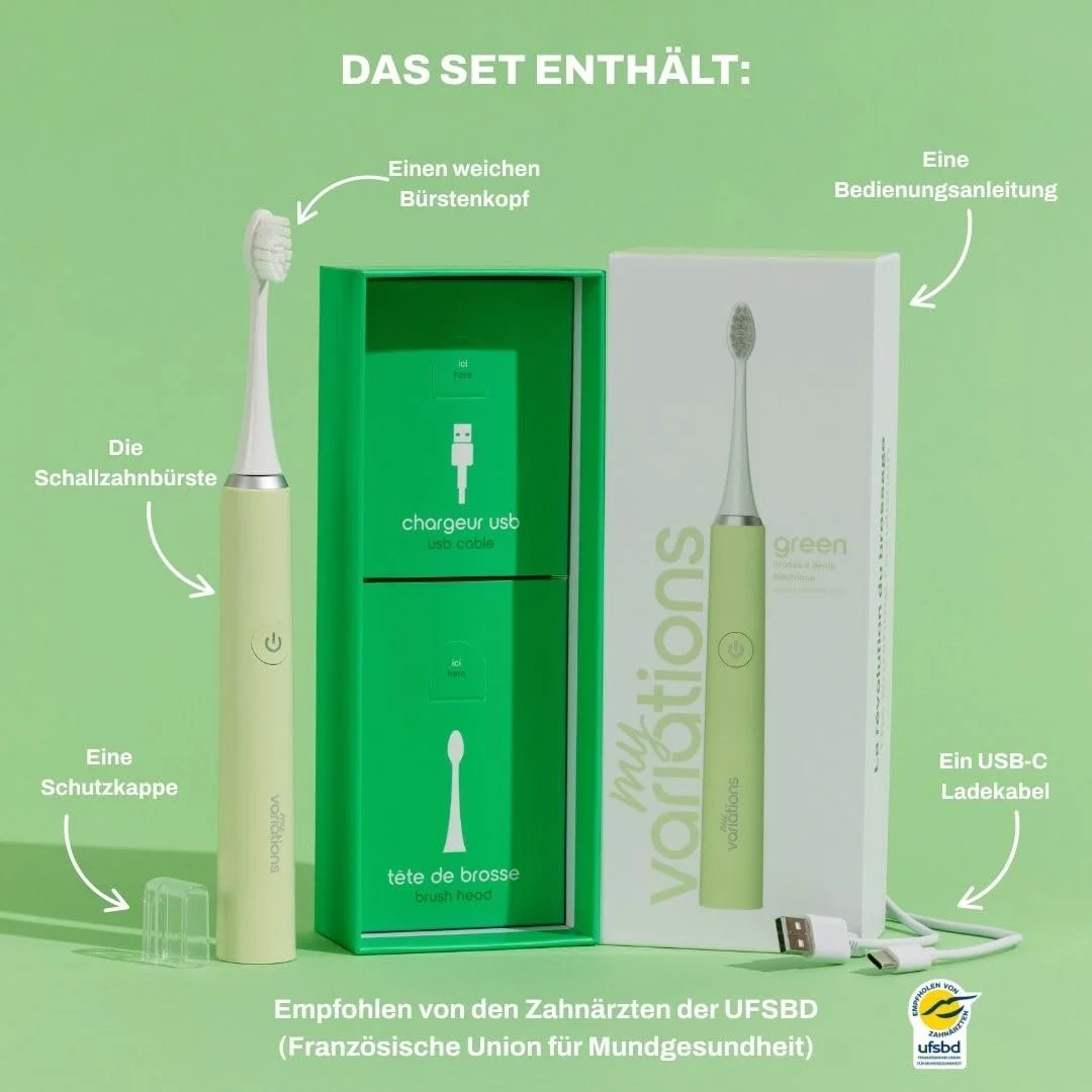 Электрическая звуковая зубная щетка My Variations Зеленая, фото №4