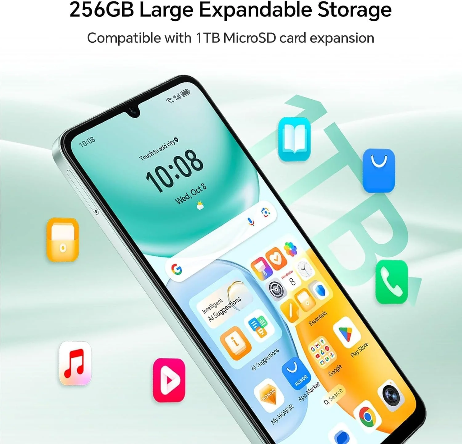 Смартфон HONOR X5c Plus Dual SIM 4G 4 ГБ + 256 ГБ 6.74" 90 Гц 50 Мп 5130 мАг Android 15 Black, фото №3