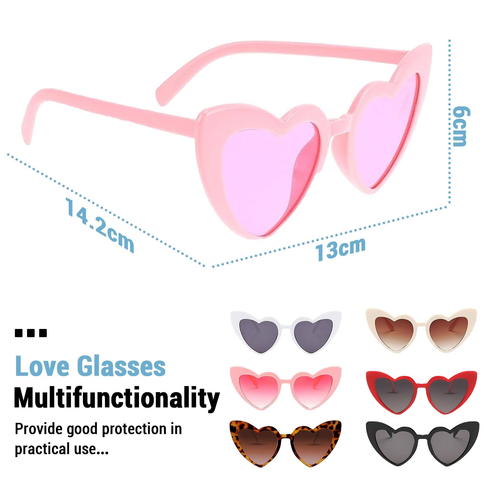 Сонцезахисні окуляри Ajuanbazha у формі серця, 6 шт., фото №6