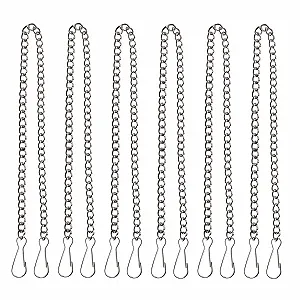 Набір ланцюжків для підвісних кошиків Металеві регульовані для годівниць та декору, 6 шт., 50 см, Сріблястий - Фото 1