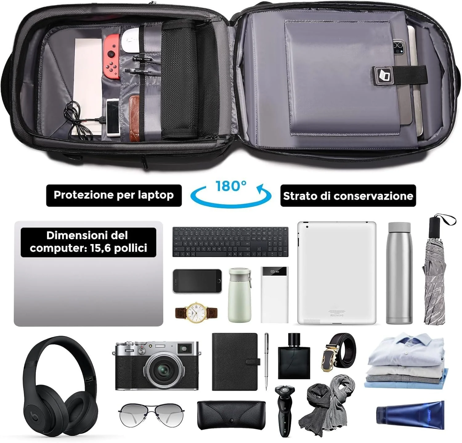 Рюкзак для ноутбука FENRUIEN 26L USB водонепроницаемый черный, фото №2 Рюкзак для ноутбука FENRUIEN 26L USB водонепроницаемый черный, фото №2