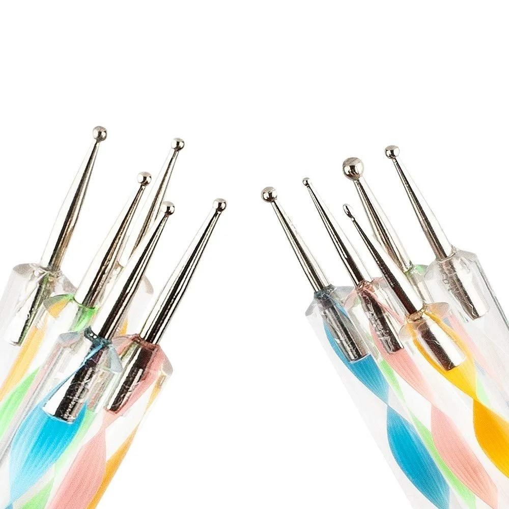 Набор дотсов для дизайна ногтей Ideen mit Herz Round Head Needles 5 штук, фото №3