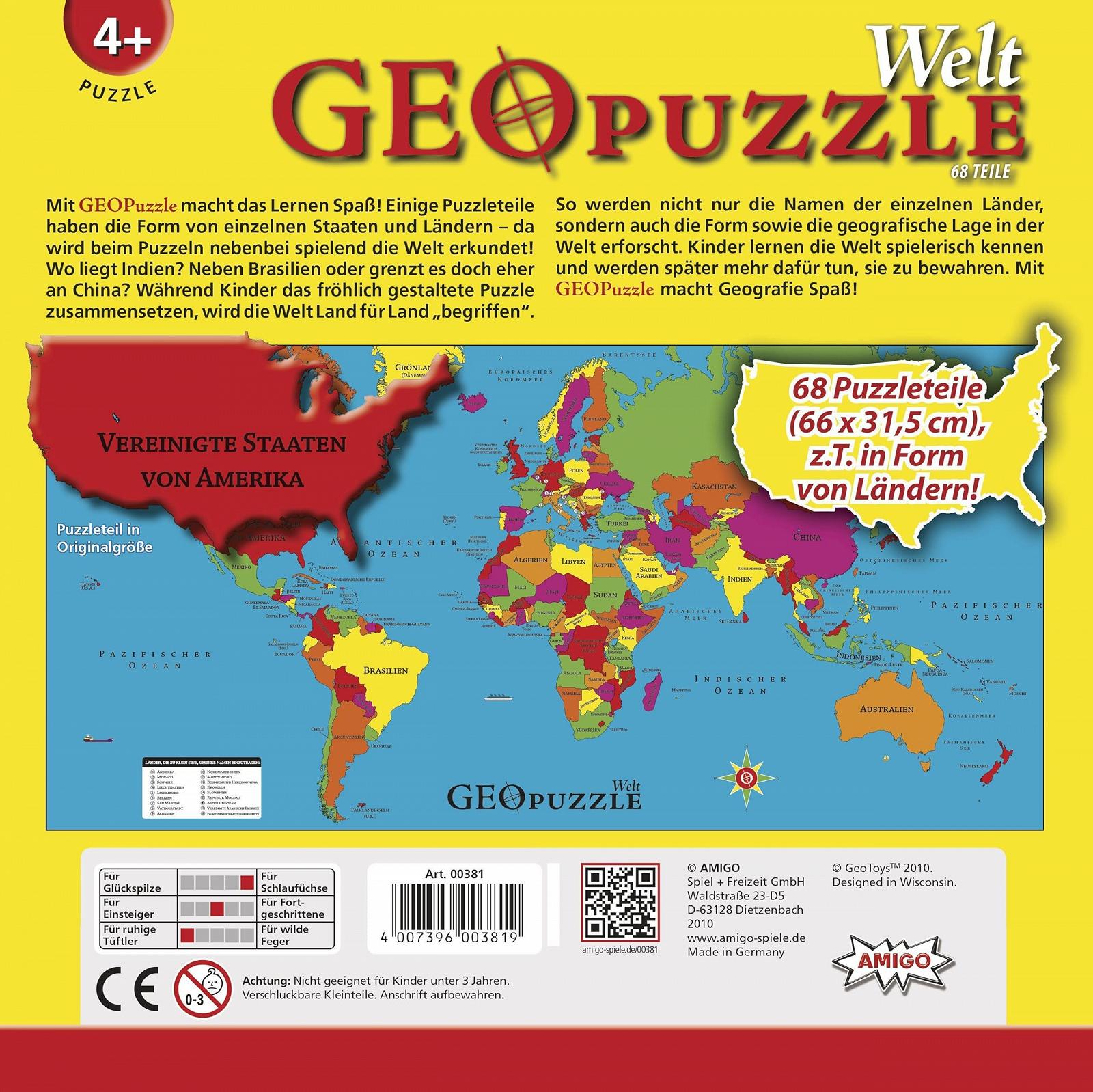 Пазл Amigo Geopuzzle-World 00381, фото №5