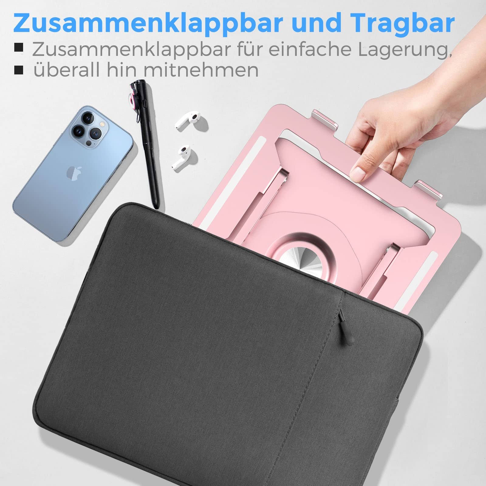 Підставка для ноутбука з круглою основою, що обертається на 360 градусів, ергономічна, фото №5 Підставка для ноутбука з круглою основою, що обертається на 360 градусів, ергономічна, фото №5