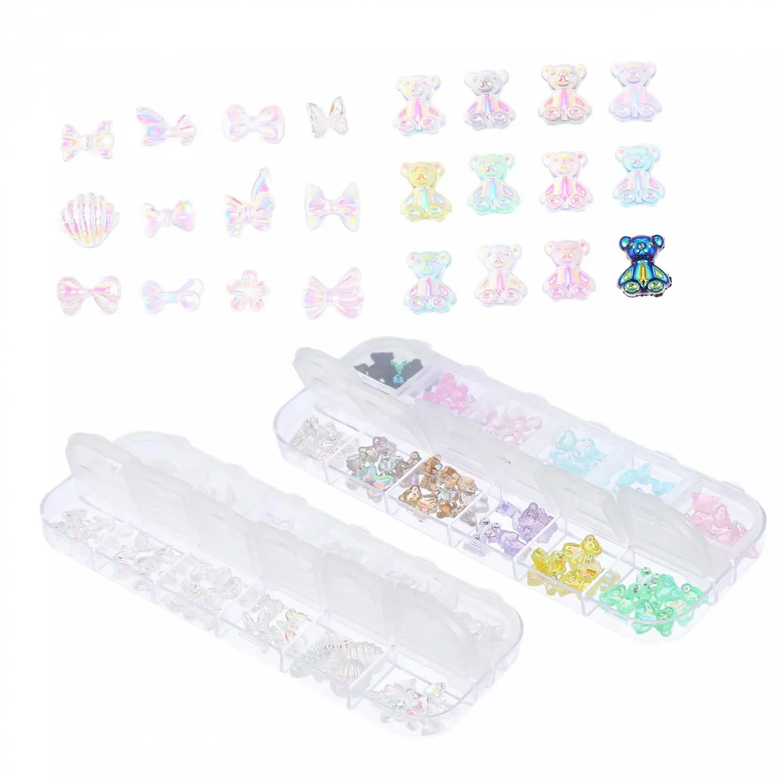 Прикраси для нігтів 120 шт Різнокольорові метелики Ведмедики, фото №1