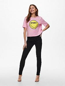 Футболка ONLSMILEY LIFE TOP BOX JRS 15232818 Lilac Sachet OPTIMIST ONLY Розовий XS synthetic.ua - Фото 1