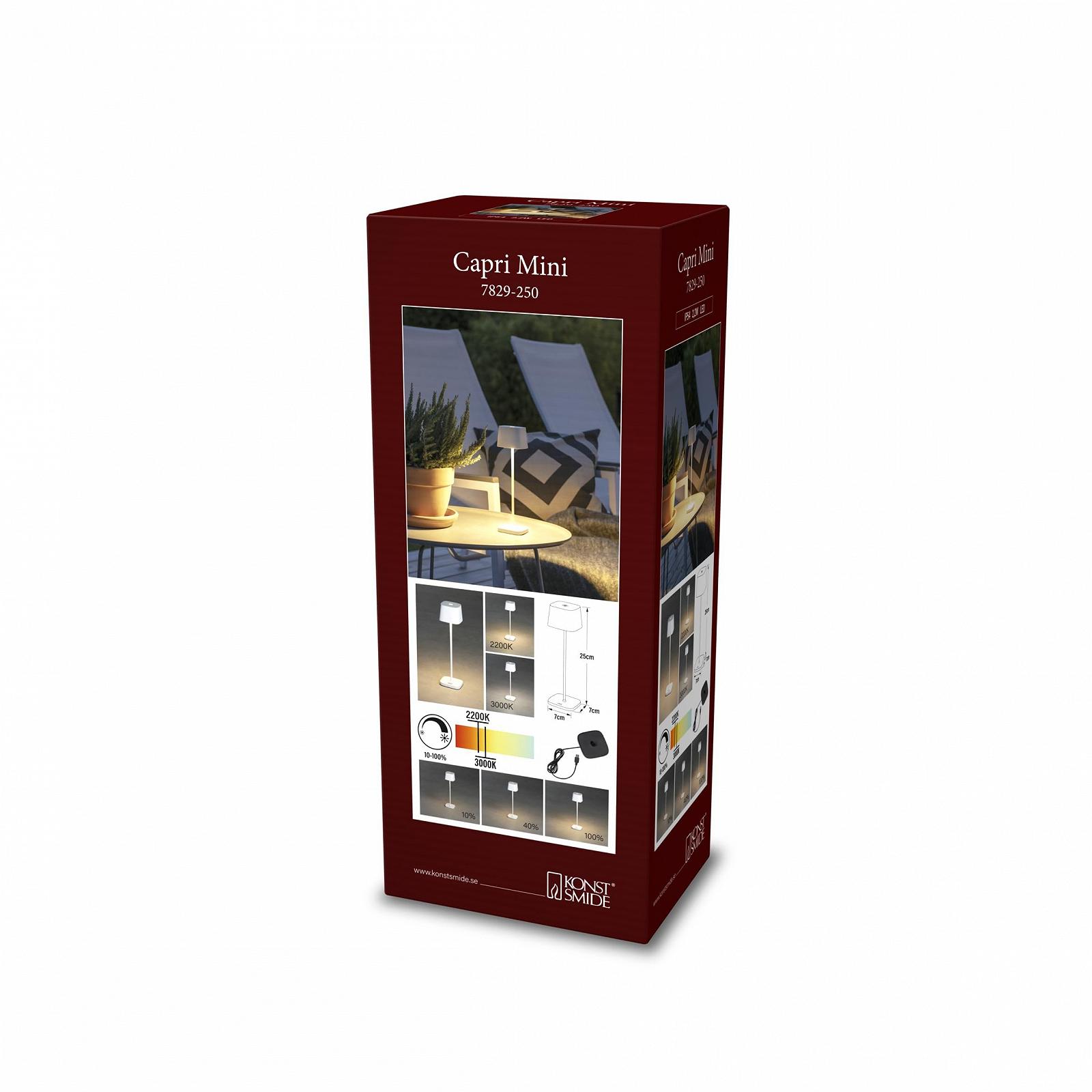 Настільна лампа Konstsmide Capri Mini 7829-250 Акумуляторна Indoor/Outdoor Біла, фото №2