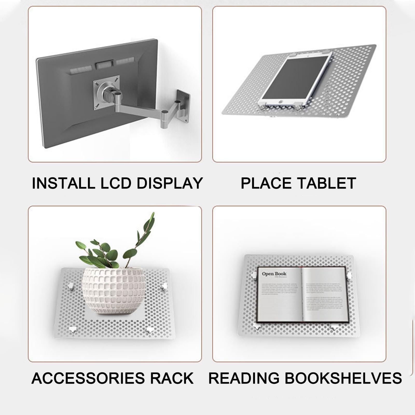 Підставка для ноутбука з підставкою для миші, 3-осьове обертання, платформа з охолоджуючими отворами з алюмінієвого сплаву, фото №4