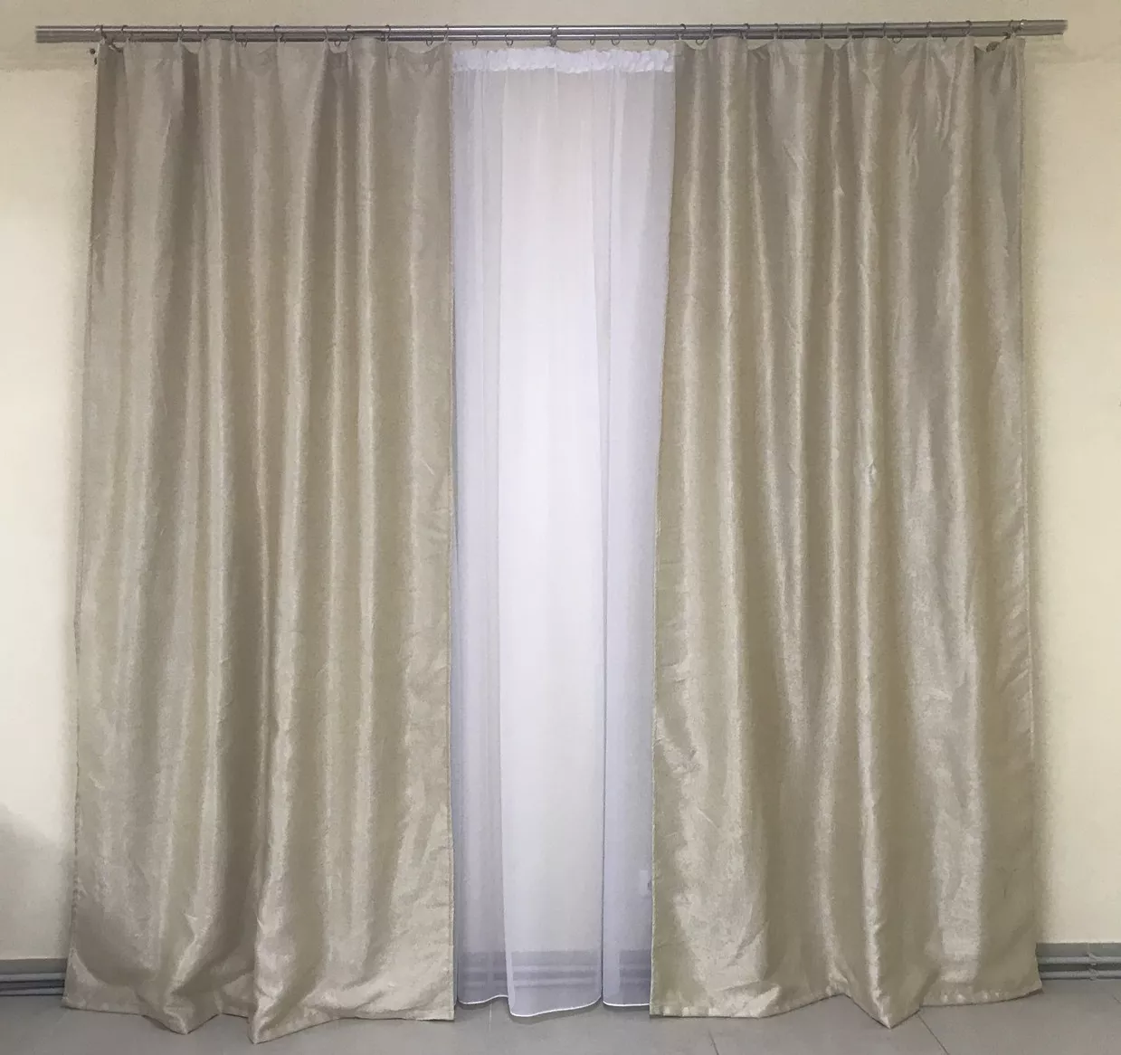 Шторы в детскую двухсторонние Блэкаут софт 150x270 cm (2 шт) ALBO Бежевые (SH-250-2), фото №1