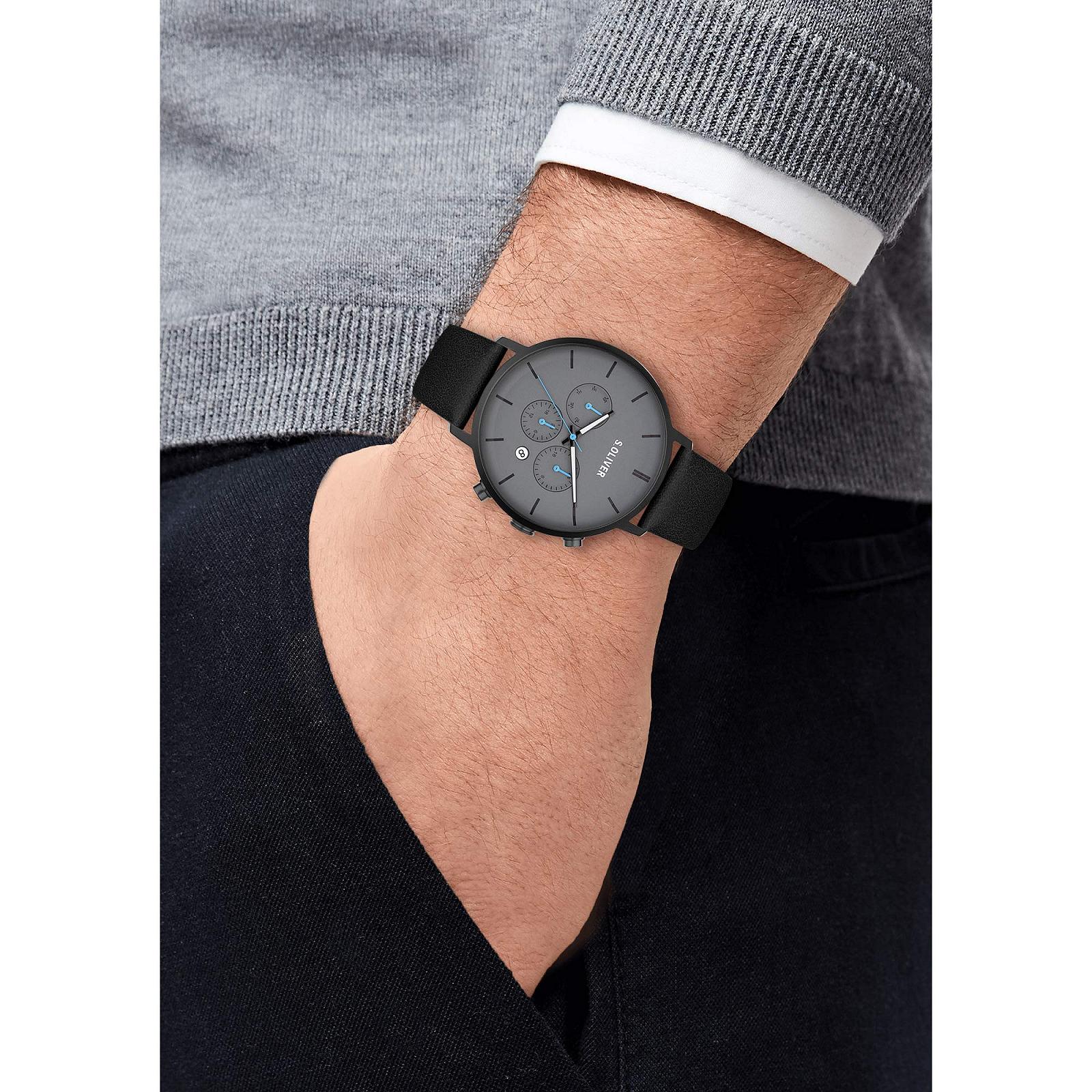 Часы s.Oliver Мужские Аналоговые Кварцевые с ремешком из искусственной кожи, фото №3 Часы s.Oliver Мужские Аналоговые Кварцевые с ремешком из искусственной кожи, фото №3