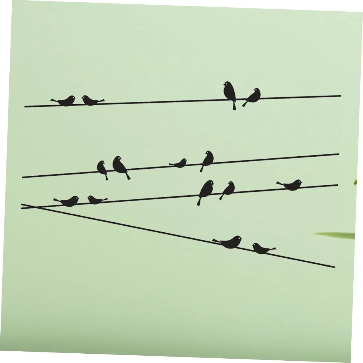 Наклейка на стіну OSALADI Птахи на дроті PVC, фото №3