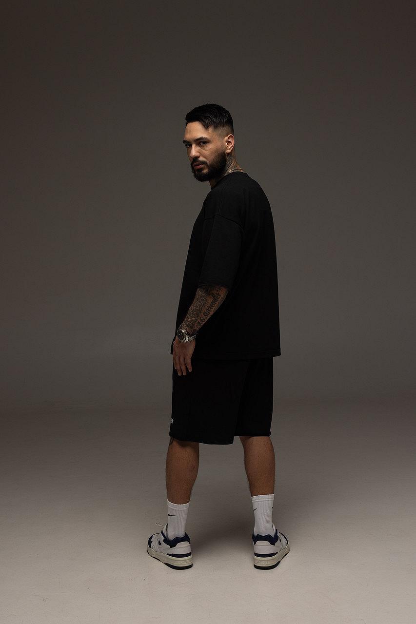 Костюм мужской летний черный Calvin Klein Стильный оверсайз на лето Базовый комплект для мужчины, фото №6