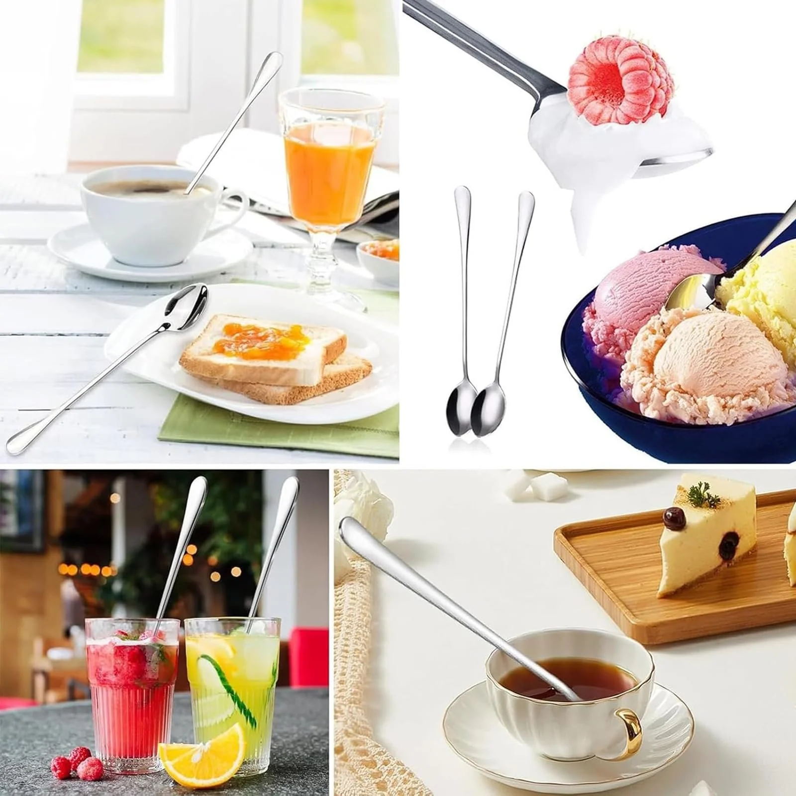 Ложка для лате макіато з нержавіючої сталі, 19.7 см, набір 12 штук, фото №7