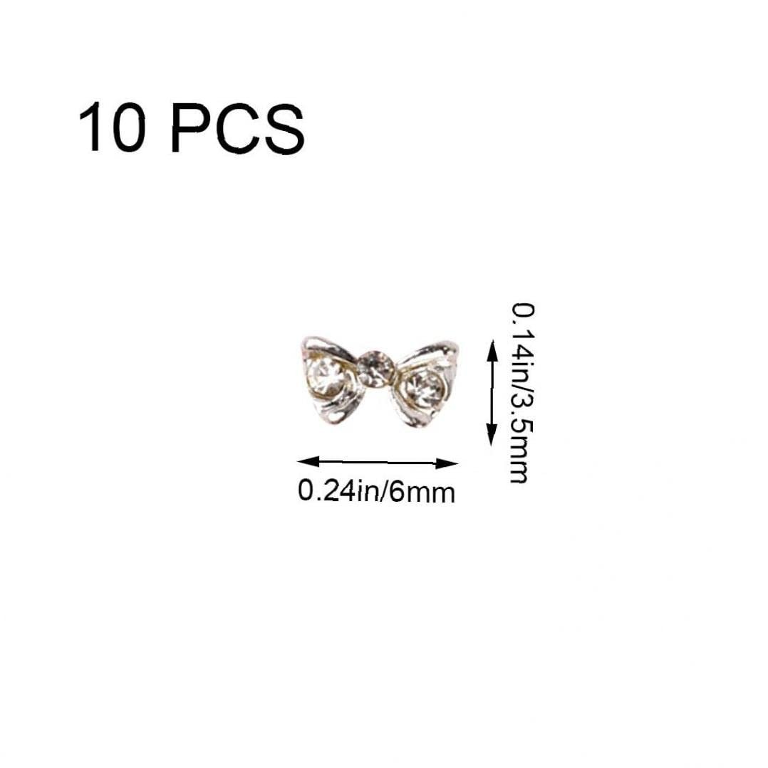 Стрази для нігтів 3D Кришталевий бантик-шарм, манікюру, DIY, 10 шт, фото №2