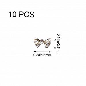 Стрази для нігтів 3D Кришталевий бантик-шарм, манікюру, DIY, 10 шт synthetic.ua - Фото 1