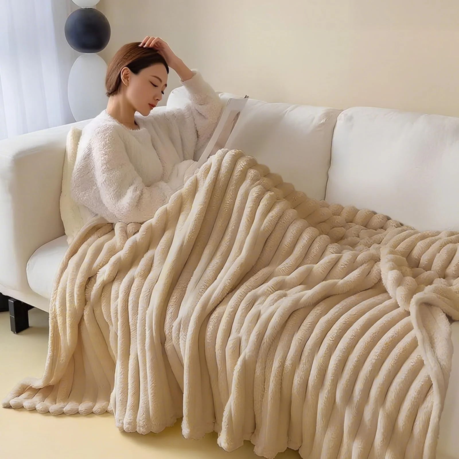 Покривало Cuddly Fluffy, Фланелева ковдра, 200 x 150 см, М'яка тепла Покривало для дивану, Ліжка, Спальні, фото №6