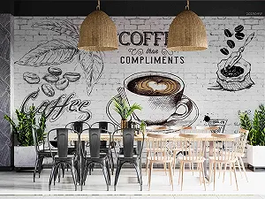 3D Шпалери 150 x 105 см Кафе synthetic.ua - Фото 1