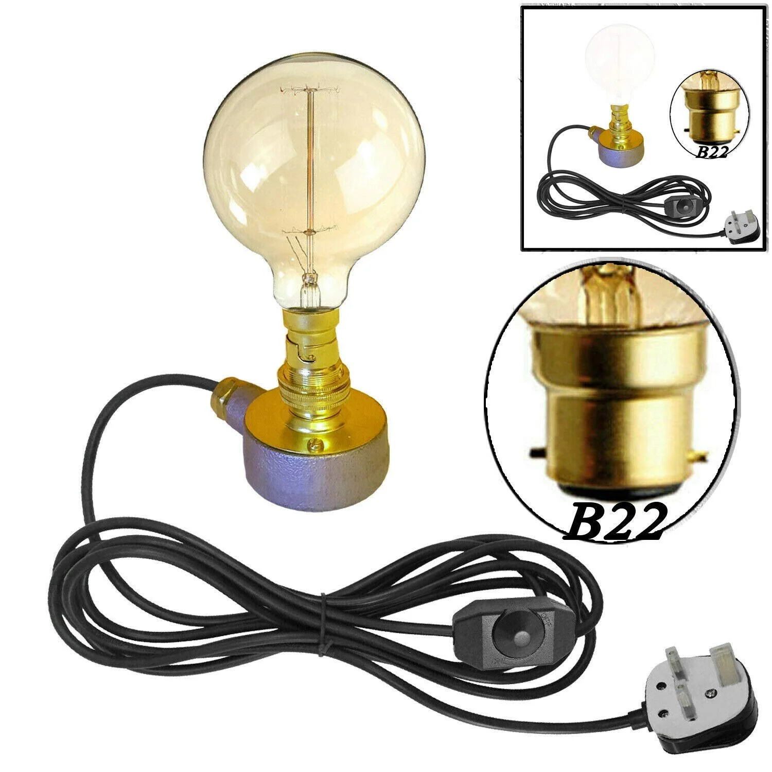 Настільна лампа Dc Voltage Retro Water Pipe Steampunk B22 Iron, фото №6