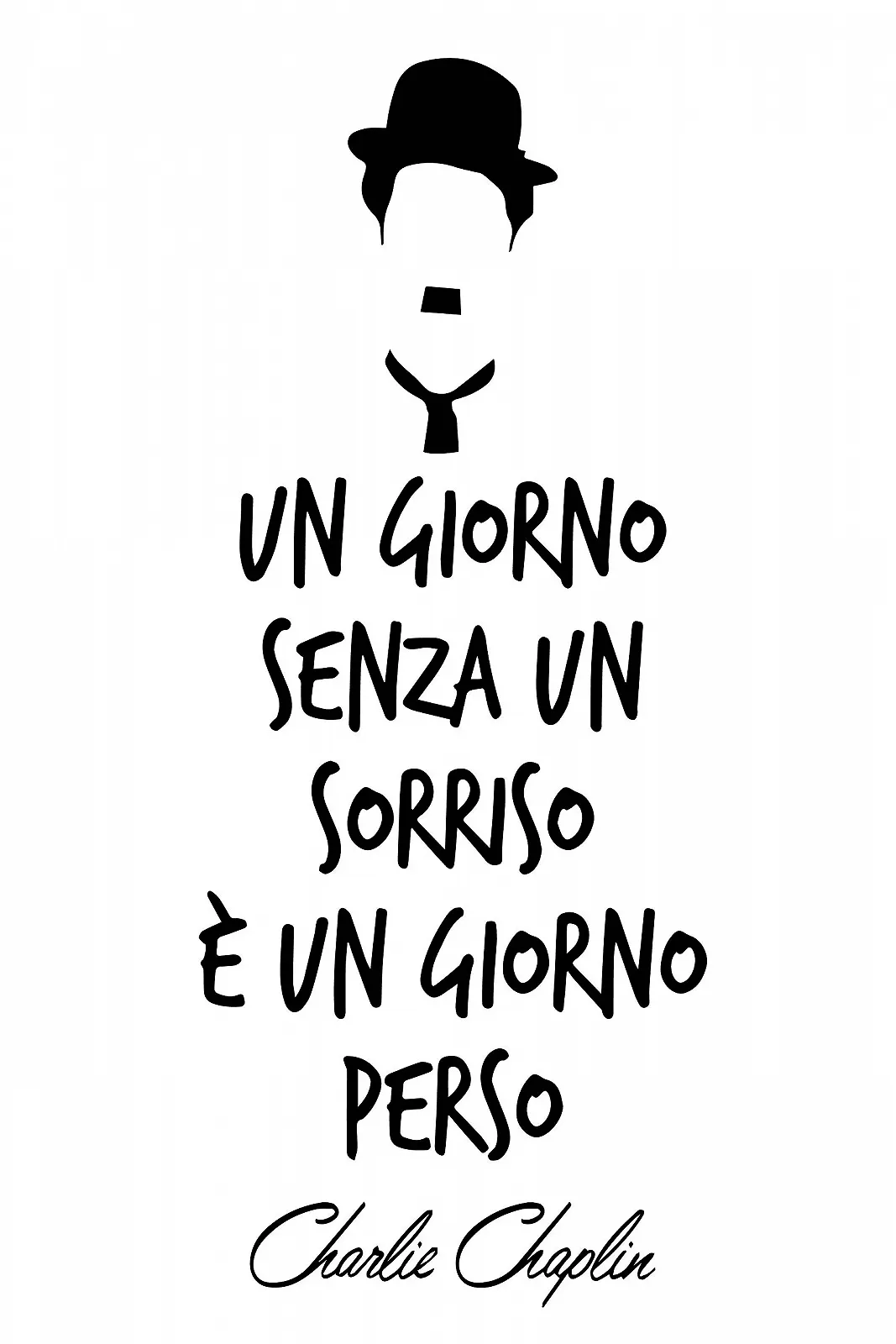 Наклейка на стіну 4You Charlie Chaplin День без посмішки — втрачений день 85 x 34 см Чорний, фото №1