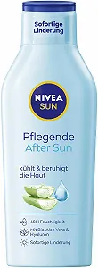 Лосьон NIVEA SUN Nourishing After Sun, лосьон для тела с успокаивающим эффектом после загара, After Sun с органическим алоэ вера и гиалуроновой кислотой для увлажнения в течение 48 часов (400 мл) - Фото 1
