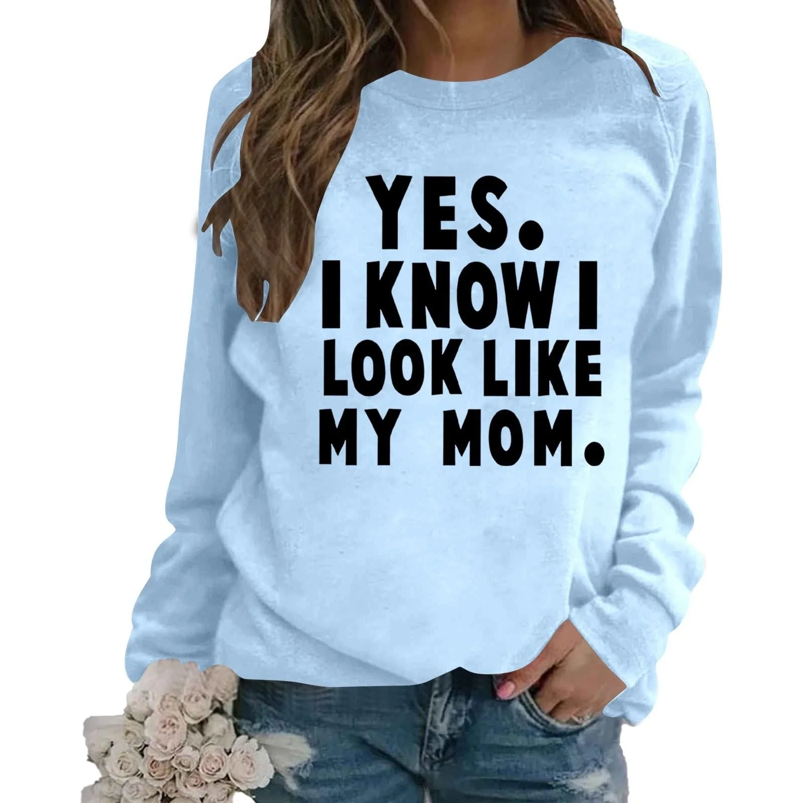 Свитшот Qzeanxy Женский Спортивный Пуловер Без Капюшона Элегантный Basic Лонгслив Классический Круглый Вырез Осень Зима, фото №5