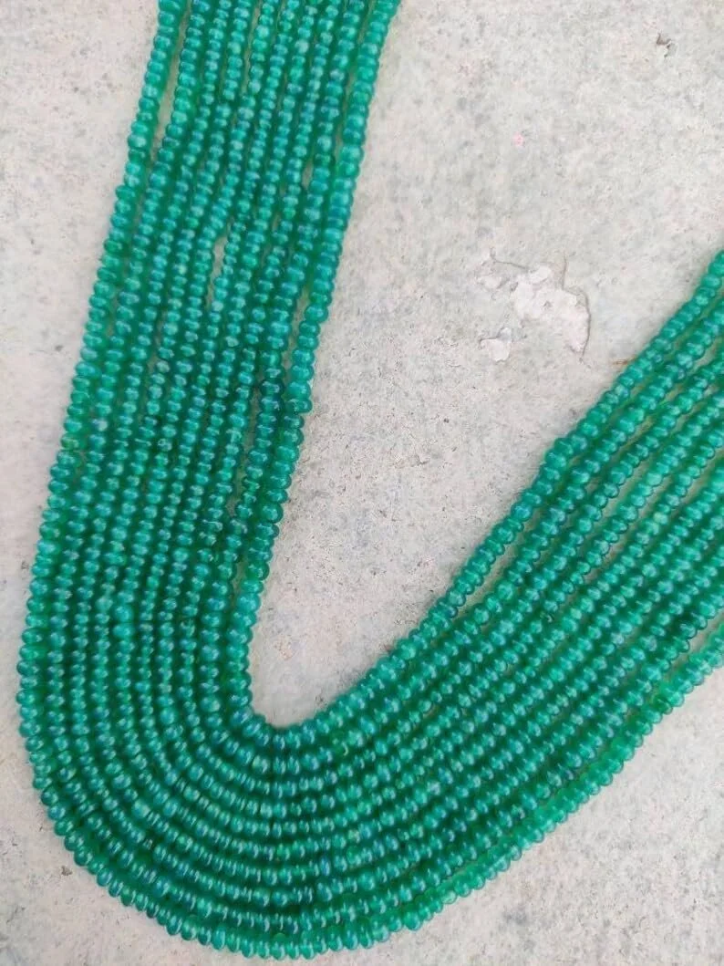 Бусины Оникс Зеленый Натуральный Граненый Рондель 3-3.5 мм, фото №5