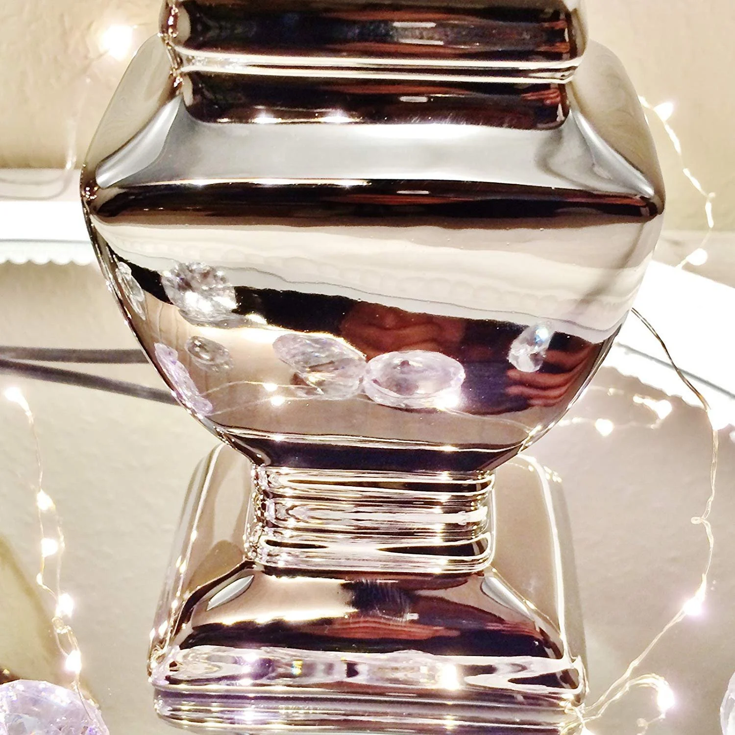 Настільна лампа DRULINE Lady Ceramic Base 53 см Silver Black, фото №3