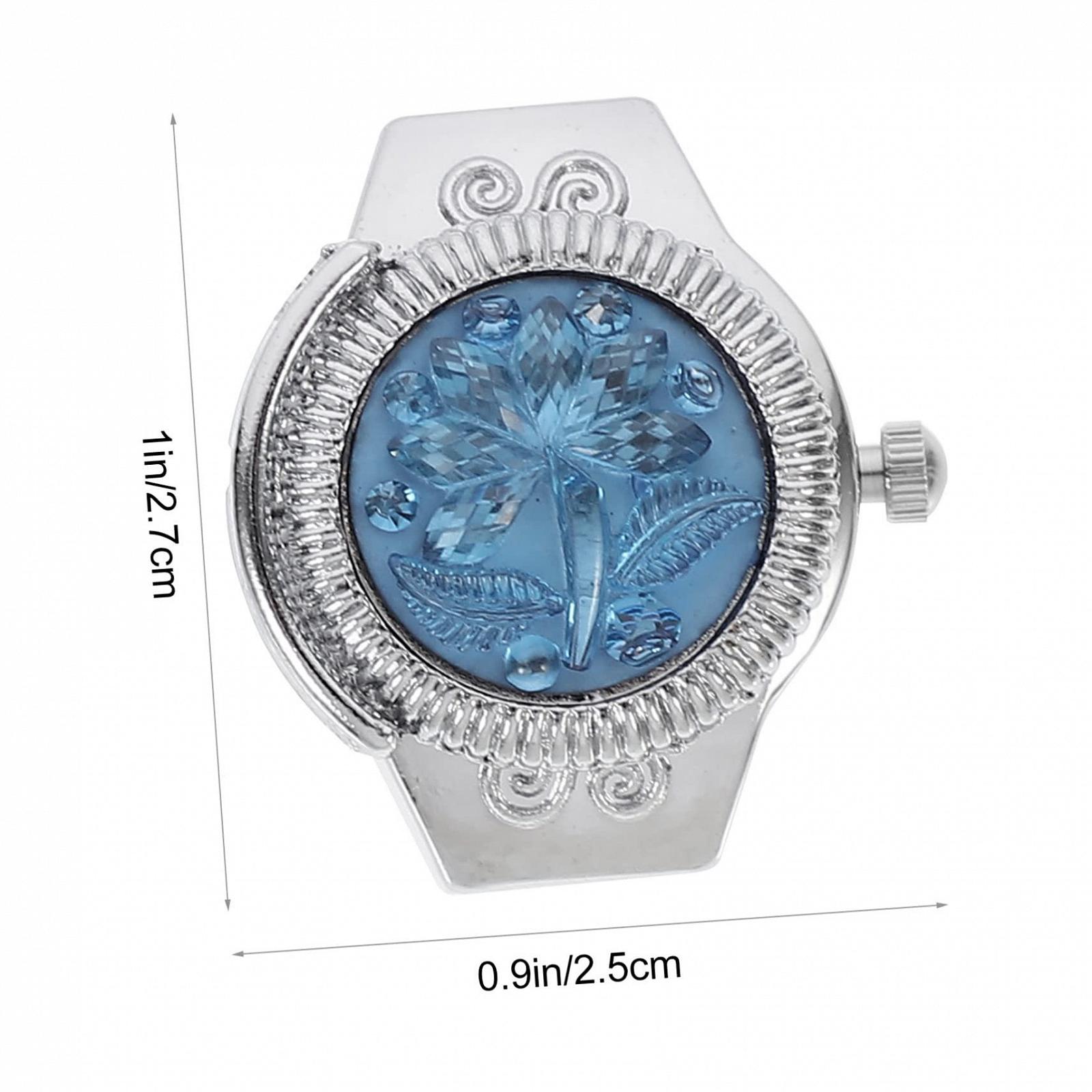 Кольцо-часы Healvian, золотистые круглые наручные часы, мини-часы, декоративные часы, цинковый сплав, синий, фото №2 Кольцо-часы Healvian, золотистые круглые наручные часы, мини-часы, декоративные часы, цинковый сплав, синий, фото №2