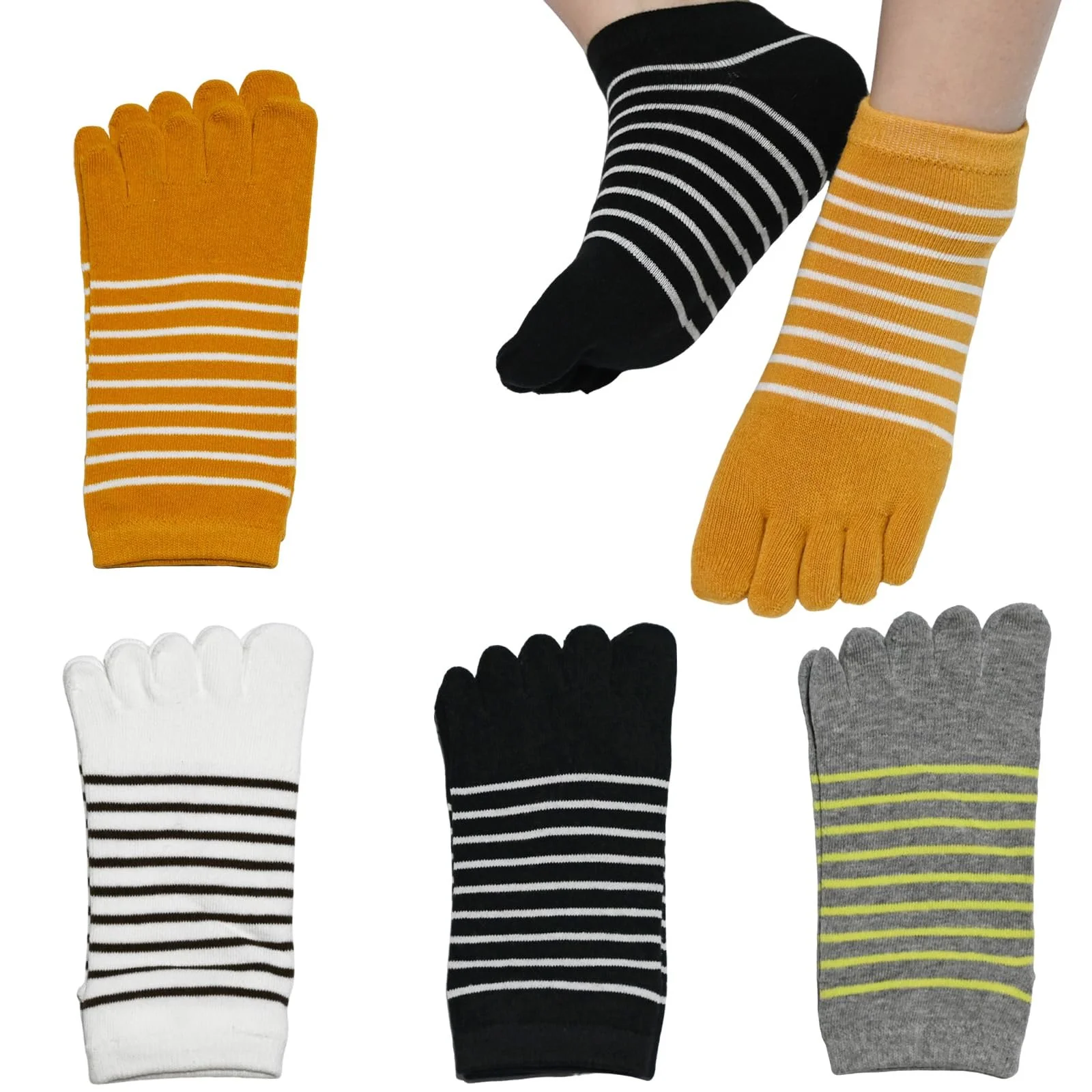Шкарпетки з пальцями в смужку Жіночі 39-40, фото №1 Шкарпетки з пальцями в смужку Жіночі 39-40, фото №1