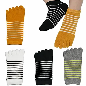 Шкарпетки з пальцями в смужку Жіночі 39-40 - Фото 1