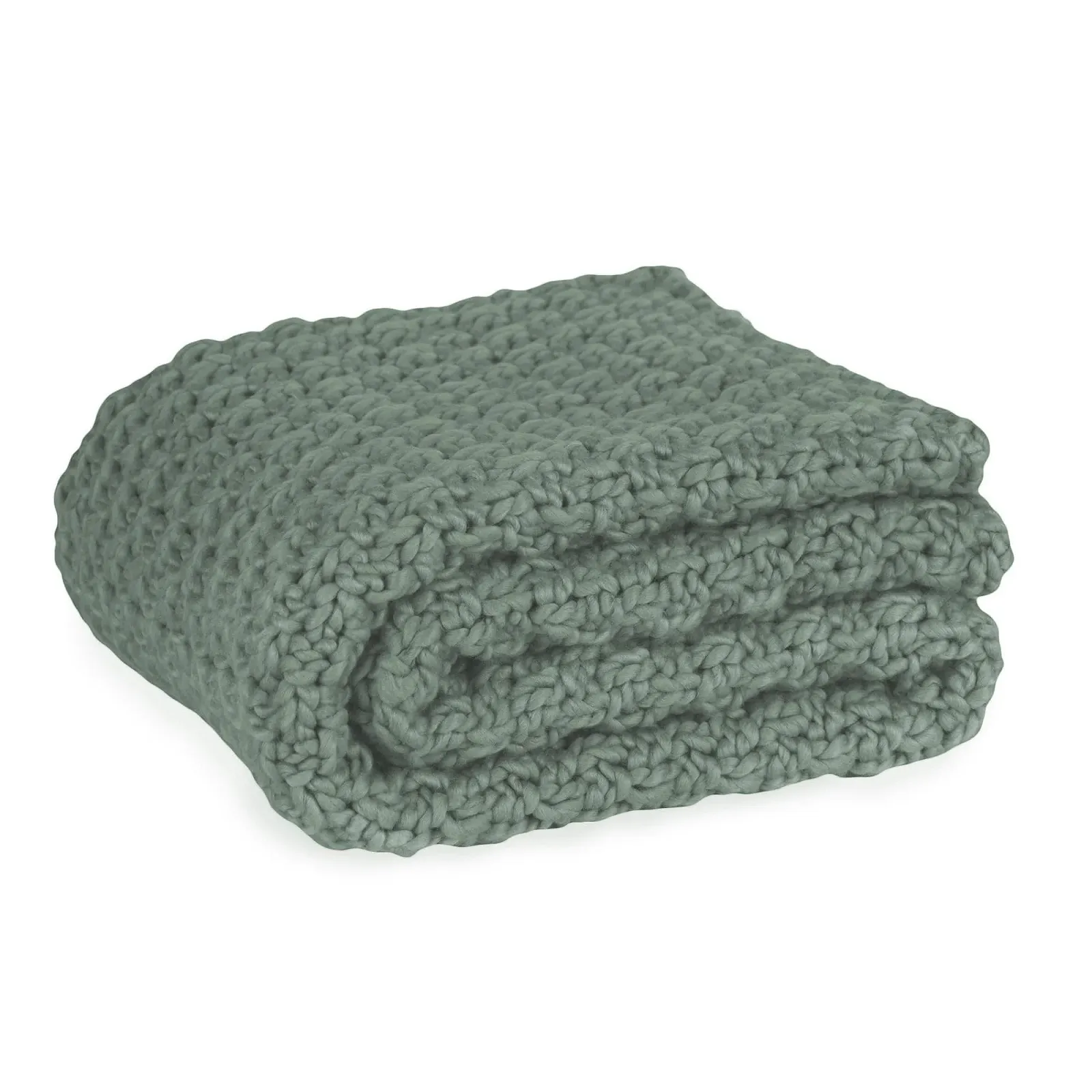 Вязаное покрывало UNUS, зеленый, 150 x 130 см, грубая структура, фото №1