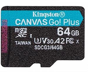 Карта памяти MicroSDXC 64GB UHS-I/U3 Class 10 Kingston Canvas Go! Plus R170/W70MB/s SDCG3/64GBSP